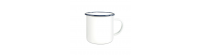 Emaille Tasse mit blauen Tassenrand