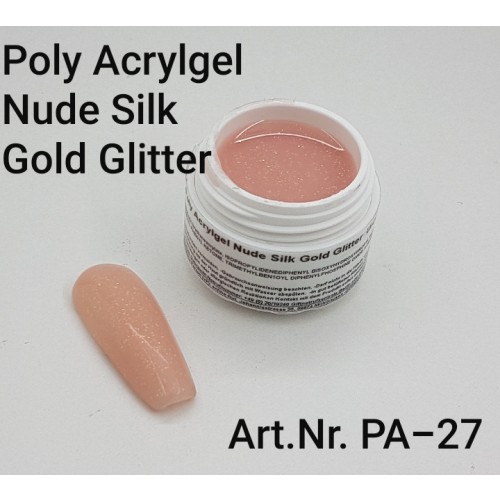 Poly Acrylgel Nude Silk Gold Glitter 50ml