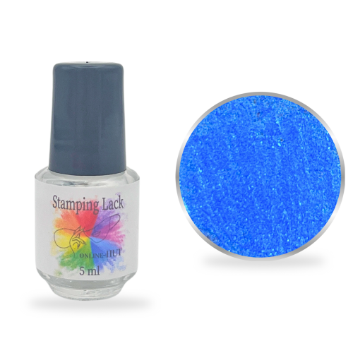 Stamping Lack Blue Glitter