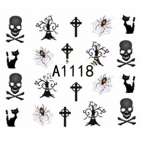 One-Stroke-Sticker/ Wraps Wasserlöslich Halloween A-1118