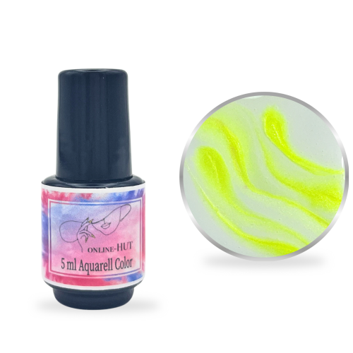 5ml Aquarellfarbe Neon Gelb Metallic in Pinselflasche