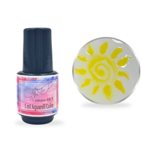 5ml Aquarellfarbe Sonnengelb in Pinselflasche