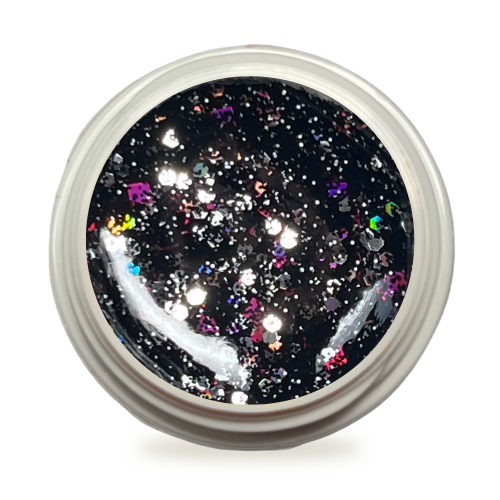 5ml UV Exclusiv Big Glitter Gel Extreme Black Rainbow