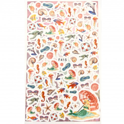Sticker Beach - Selbstklebend - XL Bogen 