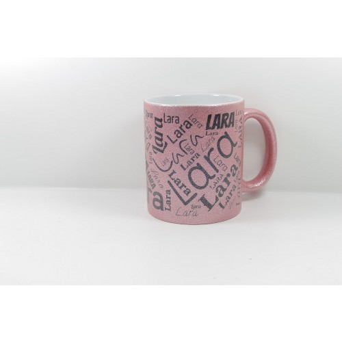 Namenstasse (Wunschname) Glitzer Rose