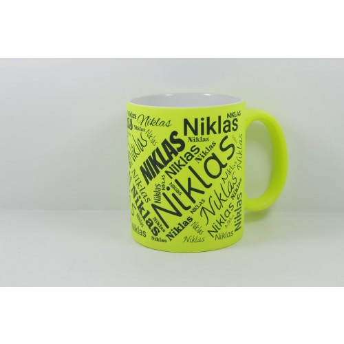 Namenstasse (Wunschname) Neon Gelb