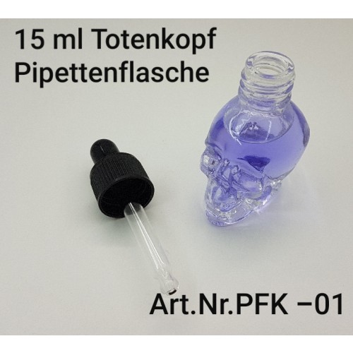 Skull Pipettenflasche klar 15ml