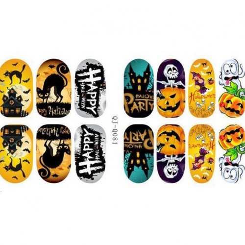 Selbstklebende Nageldesignfolie - Halloween - Q081