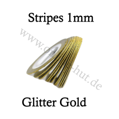 Nail Art Stripes Glitter Gold 1mm