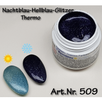 5ml UV Exclusiv Soak Off Farbgel Thermo Farbwechselgel Nachtblau-Hellblau-Glitzer