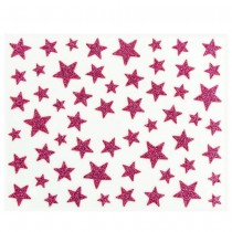 One-Stroke-Sticker - Glitzer Sterne Pink