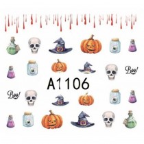 One-Stroke-Sticker/ Wraps Wasserlöslich Halloween A-1106