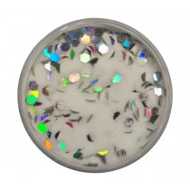 Acryl Puder Farbig Klar Pailletten Silber 3g