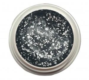 5ml UV Exclusiv Sparkling Glittergel Schwarz-Weiss