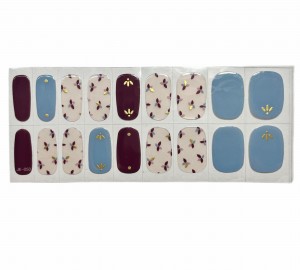 UV Polish Strip - blue - bordeaux Flowers