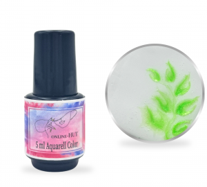 5ml Aquarellfarbe Hellgrün Metallic in Pinselflasche