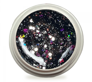 5ml UV Exclusiv Big Glitter Gel Extreme Black Rainbow