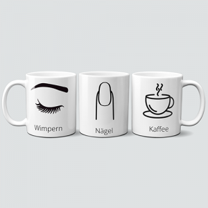 OH- Cuptastic Nail Tasse - Wimpern, Nägel, Kaffee