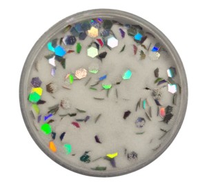 Acryl Puder Farbig Klar Pailletten Silber 3g