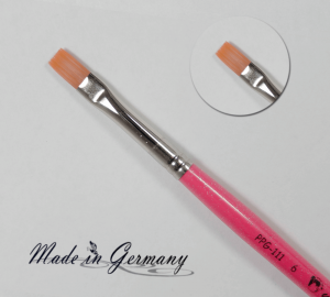 Fullcover Gelpinsel Pink Glitter, Flach, Größe 6 "Made in Germany"