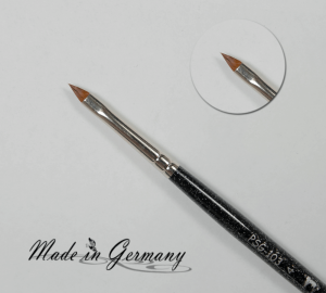 Nail Art Pinsel Schwarz Glitter, Katzenzunge, Größe 4 "Made in Germany"