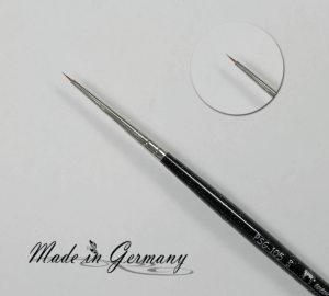 Nail Art Pinsel Schwarz Glitter, Kurz, Größe 5/0 "Made in Germany"