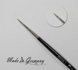 Nail Art Pinsel Schwarz Glitter, Kurz, Größe 2/0 "Made in Germany"