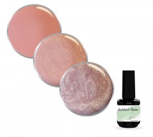 Rubber Base 3er Set – Nude Blossom, Glitter Orchid & Golden Rose Dream