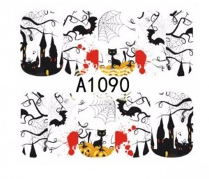 One-Stroke-Sticker/ Wraps Wasserlöslich Halloween A-1090