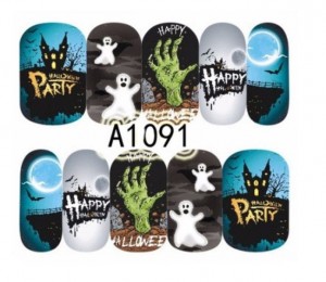 One-Stroke-Sticker/ Wraps Wasserlöslich Halloween A-1091