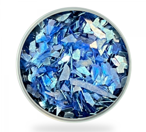 Glassplitter Inlays in Blau