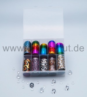 Transferfolien Box Leopard/Rainbow