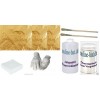 Großes Starterset mit 100 x Schlagmetall Gold 2.0, Anlegemilch, Lack, Handschuhe, Pinsel, Poliertuch